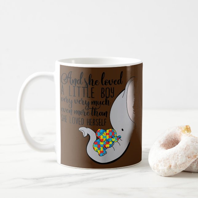 She Loved A Little Boy Very Much Autism Elephant Coffee Mug (With Donut)