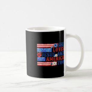 She Loves Jesus And America Too Christian Usa Flag Coffee Mug