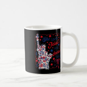She Loves Jesus And America Too Patriotic Coffee Mug