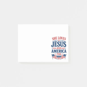 She Loves Jesus and America Too Post-it Notes