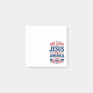 She Loves Jesus and America Too Post-it Notes