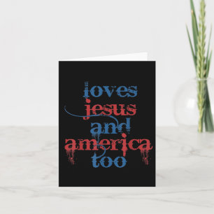 She Loves Jesus And America Too Retro 4th Of July Card