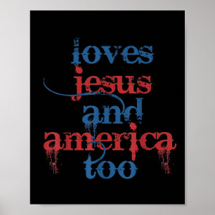 She Loves Jesus And America Too Retro 4th Of July  Poster