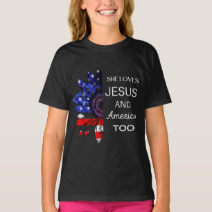 She Loves Jesus and America Too T-Shirt