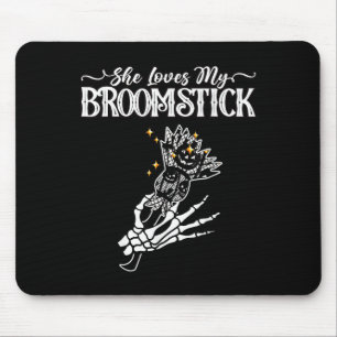 She Loves My Broomstick I Like Her Pumpkins Couple Mouse Mat