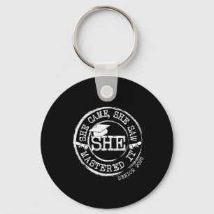 She Mastered It Masters Degree Graduation Retro Cl Key Ring