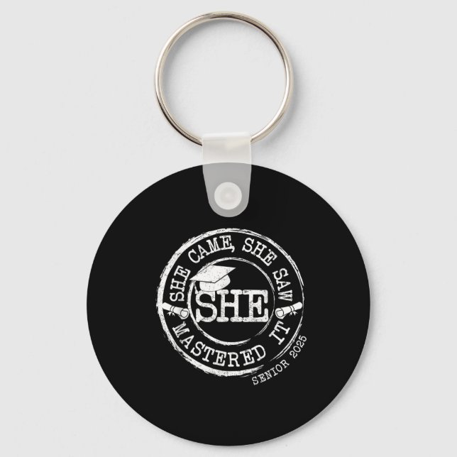 She Mastered It Masters Degree Graduation Retro Cl Key Ring (Front)