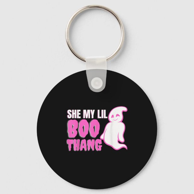 She My Lil Boo Thang Funny Halloween  Key Ring (Front)