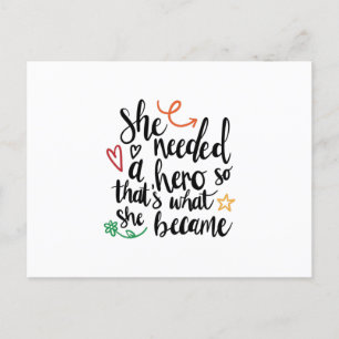 She needed a hero postcard