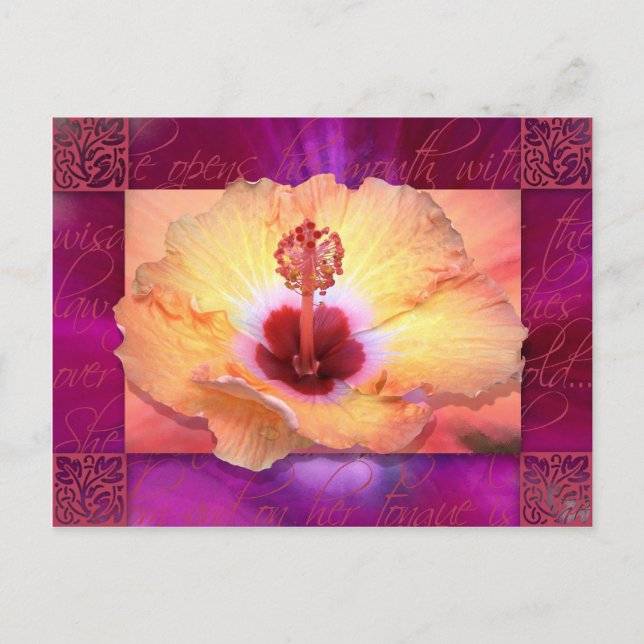 She Opens Her Mouth with Wisdom Postcard (Front)