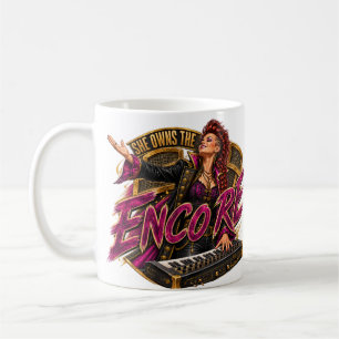 She Owns the Encore Rock Music Keyboard Player Coffee Mug