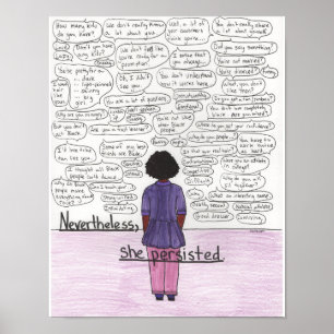 She Persisted (Black) 11x14 Poster