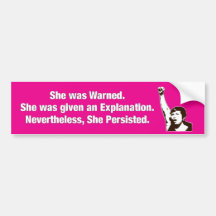"She Persisted!" Bumper Sticker