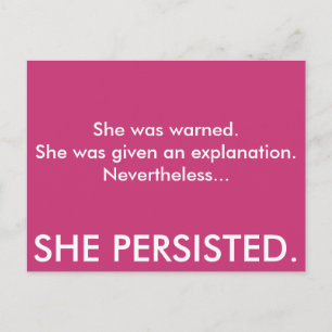 She persisted. postcard