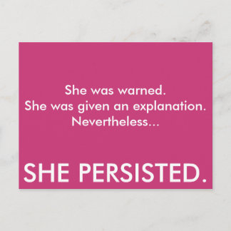 She persisted. postcard