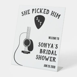 She Picked Him! Guitar Bridal Shower Welcome Sign