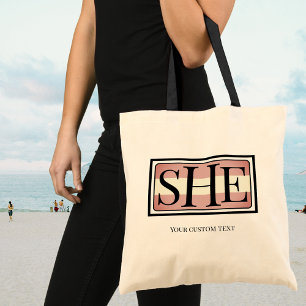 She pronouns transgender flag Tote Bag