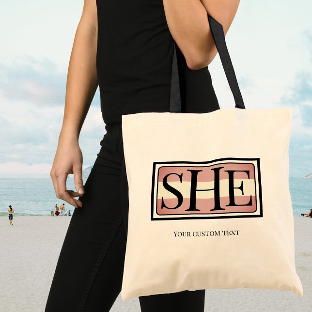 She pronouns transgender flag Tote Bag (Creator Uploaded)