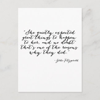 She quietly expected great things postcard