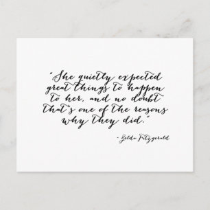 She quietly expected great things postcard