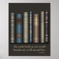 She Reads Books To Live Book Lover Poster