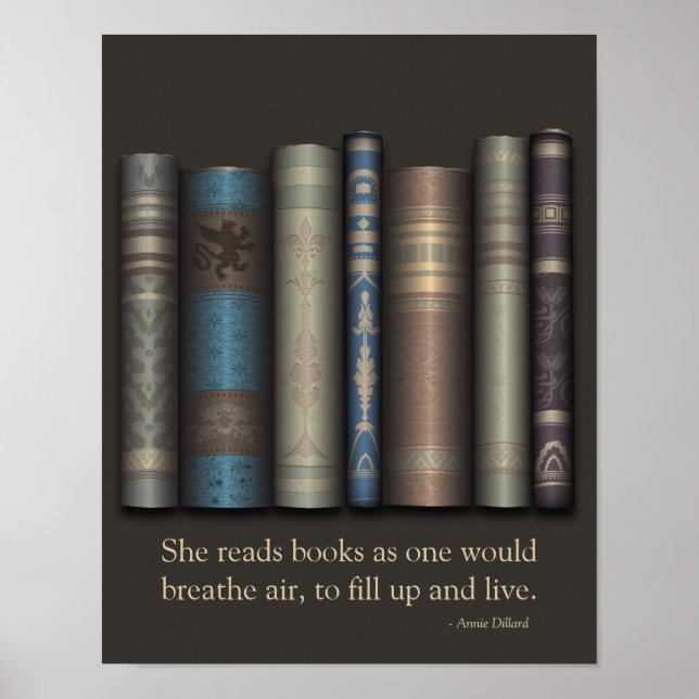 She Reads Books To Live Book Lover Poster (Front)