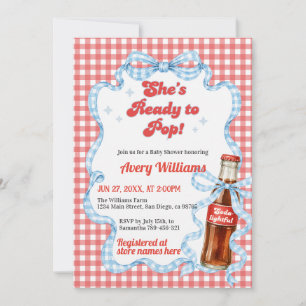 She Ready Pop Soda Baby Shower Boy Invitation