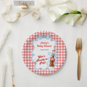 She Ready Pop Soda Baby Shower Boy Paper Plate