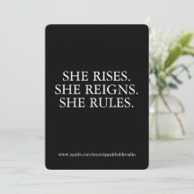 She Reigns Card – Motivational Feminist Quote Gift