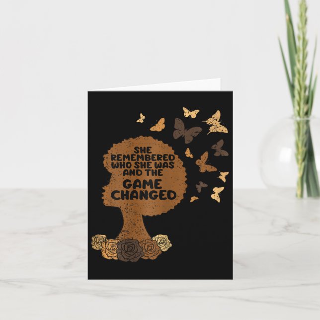 She Remembered Who She Was Black History Month Afr Card (Front)