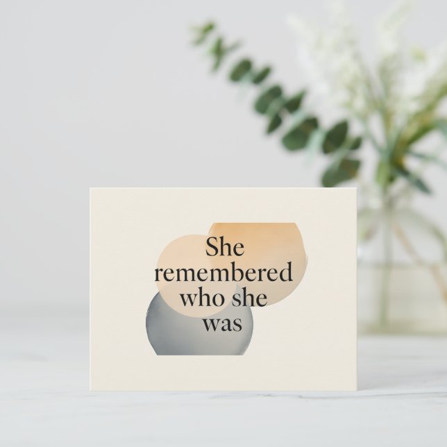 She Remembered Who She Was Postcard – Feminine Emp (Standing Front)
