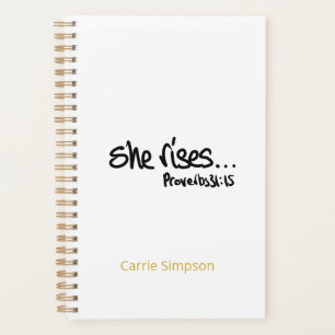 She Rises Quote Proverbs 31 Christian typography Planner