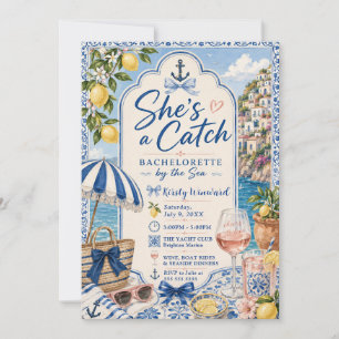 She’s a Catch Amalfi Coast Bachelorette Party Invitation
