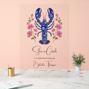 She’s a Catch Coastal Bridal Shower Welcome Acrylic Sign