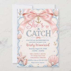 She’s a Catch Nautical Bachelorette Party Invitation