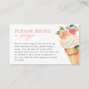 She’s Been Scooped Up Bridal Shower Recipe Request Enclosure Card
