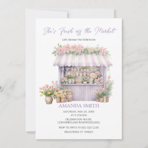 She’s Fresh Off The Market Purple Lilac Bridal Invitation