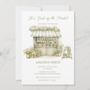 She’s Fresh Off The Market Sage Bridal Shower Invitation