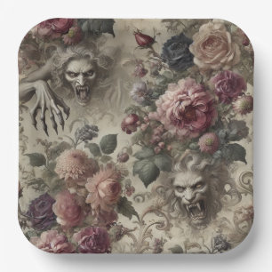 She’s Got Claws – Gothic Floral Paper Plate