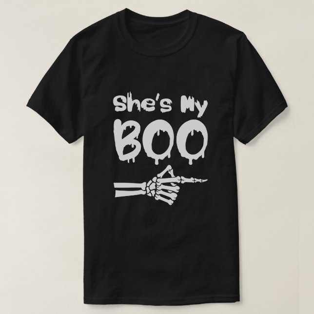She’s My Boo , halloween Couples  T-Shirt (Design Front)