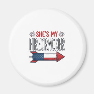 She’s My Firecracker Patriotic Couple Design_1 Magnet