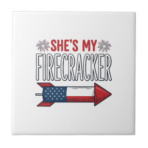 She’s My Firecracker Patriotic Couple Design_1 Tile