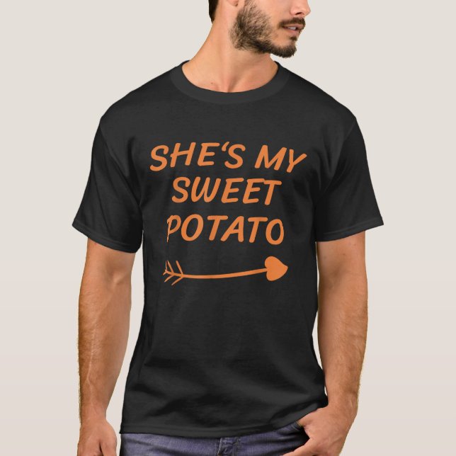 She s My Sweet Potato I Yam Thanksgiving Couples M T-Shirt (Front)