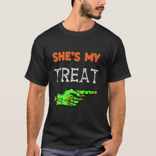 She s My Treat Funny Matching Halloween Zombie Tri T-Shirt