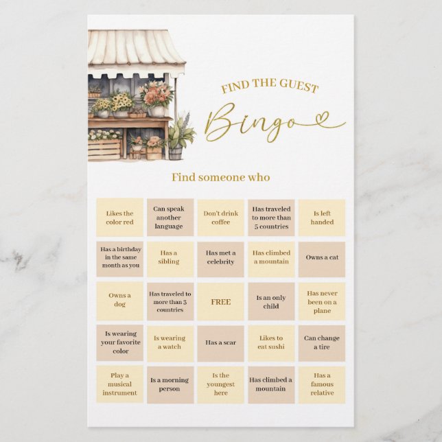 She’s Off The Market Bingo Games Card (Front)