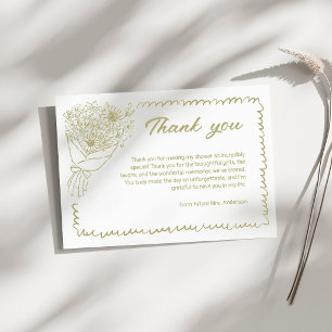 She’s off the Market Bridal Shower Sage Green Thank You Card