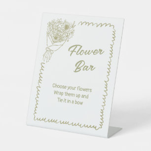 She’s off the Market Flower Bar Bridal Shower Pedestal Sign