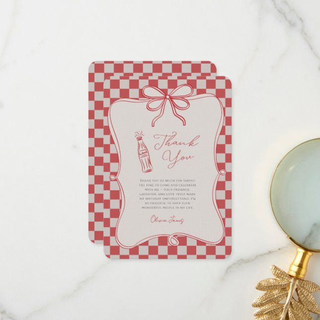 She’s ready to pop baby shower thank you card (Front/Back In Situ)