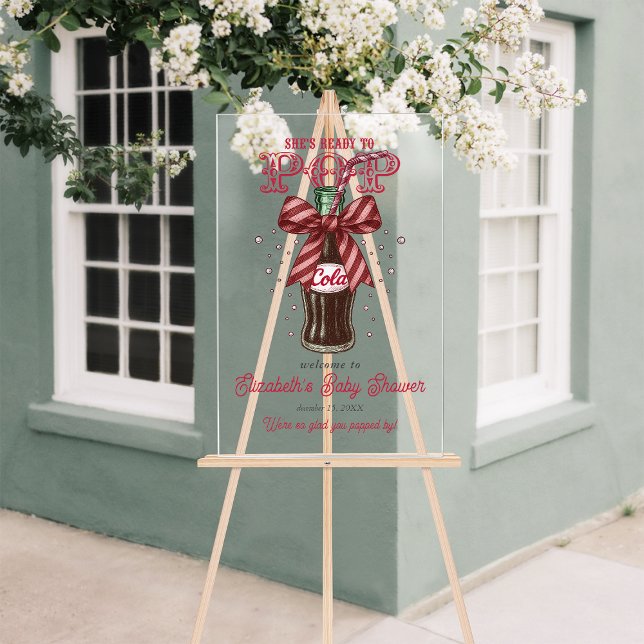 She’s Ready to Pop Cola Bottle Baby Shower Welcome Acrylic Sign (She’s Ready to Pop Cola Bottle Baby Shower Welcome Acrylic Sign)