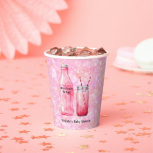 She’s Ready To Pop Girl Baby Shower Paper Cups